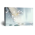 thumbnail image 2 of wall26 Canvas Print Wall Art Chinese Watercolor Pink Magnolia Blossom Pond Nature Wilderness Illustrations Modern Rustic Scenic Multicolor Colorful for Living Room, Bedroom, Office - 16"x24&quot, 2 of 4