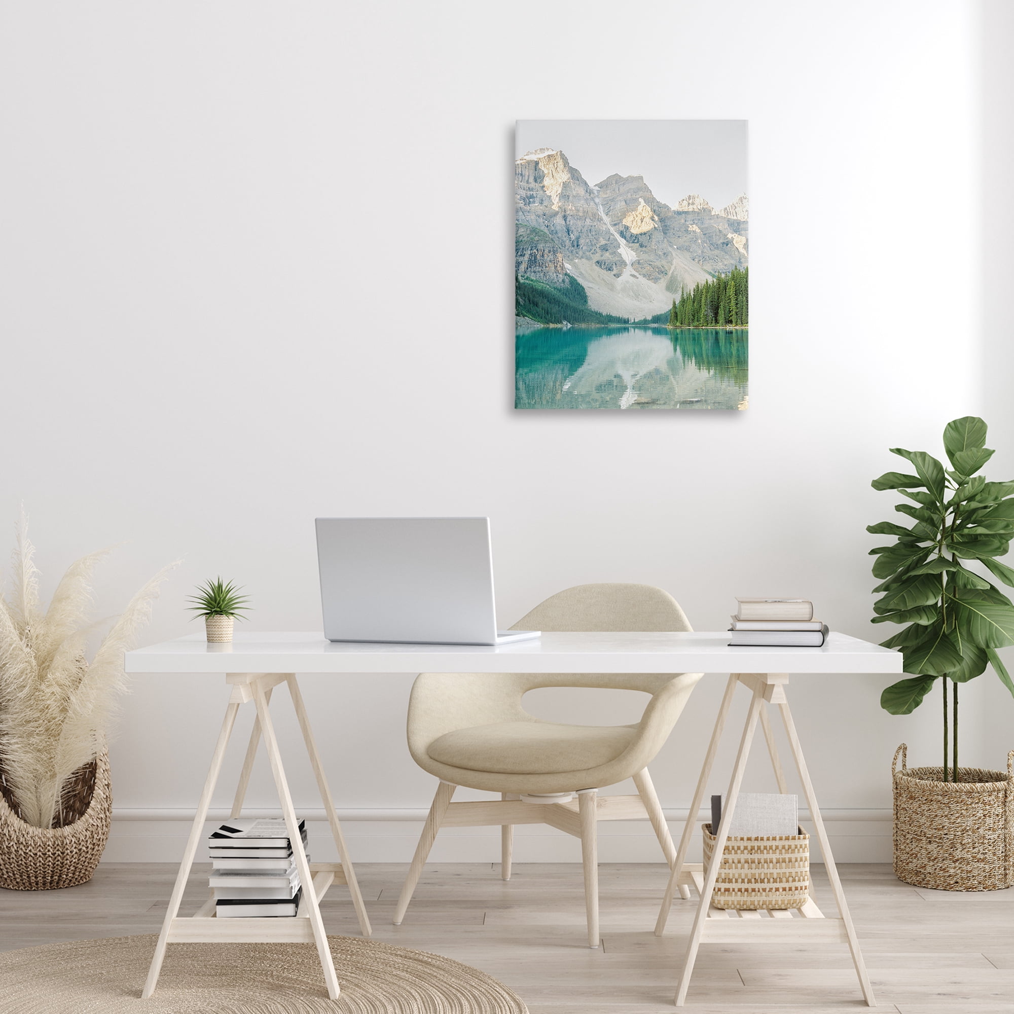 Stupell Industries Reflective Mountain Lake Landscape Photography Gallery Wrapped Canvas Art Print Wall Art, 24 x 30