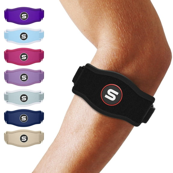 Sleeve Stars Tennis Elbow Brace for Men & Women, Relief for Tendonitis, Single, Black