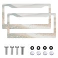 thumbnail image 2 of 2Packs License Plate Frames with Beach Sand Dunes Pattern Includes Screws & Caps Full Accessories Included Size 6.3x12.2inch(16x31cm), 2 of 8