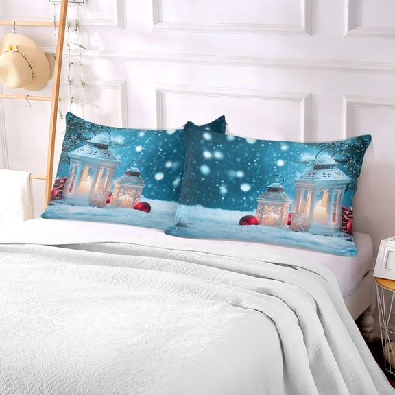 Pillow Case Plush Pillow Snow Candle Pattern Case standard size/King size/Queen size Bed Pillow Pillowcases