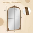 thumbnail image 3 of Costway 30" x 20" Gold Traditional Vintage Ornate Baroque Arched Mirror for Wall with Metal Frame, 3 of 10