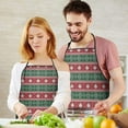 thumbnail image 4 of Red and Green Christmas Snowman Pattern Apron-Garden Aprons for Women with Pockets-Cotton Linen Waterproof Kitchen Cooking Gardening Aprons Adjustable for Kitchen,Cooking,BBQ and Salon 33"x27", 4 of 7