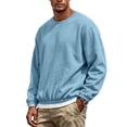 thumbnail image 2 of hoksml Men s Crew Neck Sweatshirt Cropped Loose Drop Shoulder Elastic Waist for Casual Daily Work Outdoor Comfort, 2 of 5
