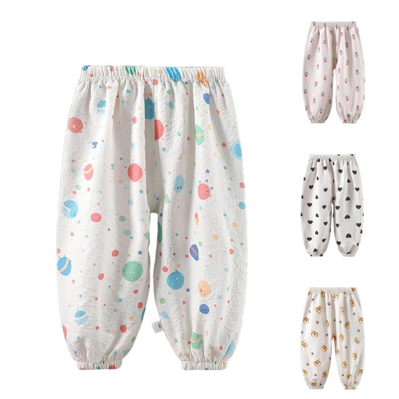 Asxite Toddler Print Pants Elastic Waist Casual Summer Loose Bottoms 6 M-8 Y