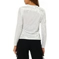 thumbnail image 3 of INSPIRE CHIC T-Shirts en Velours pour Femmes Col Rond Manches Longues Décontracté TG Blanc, 3 of 7