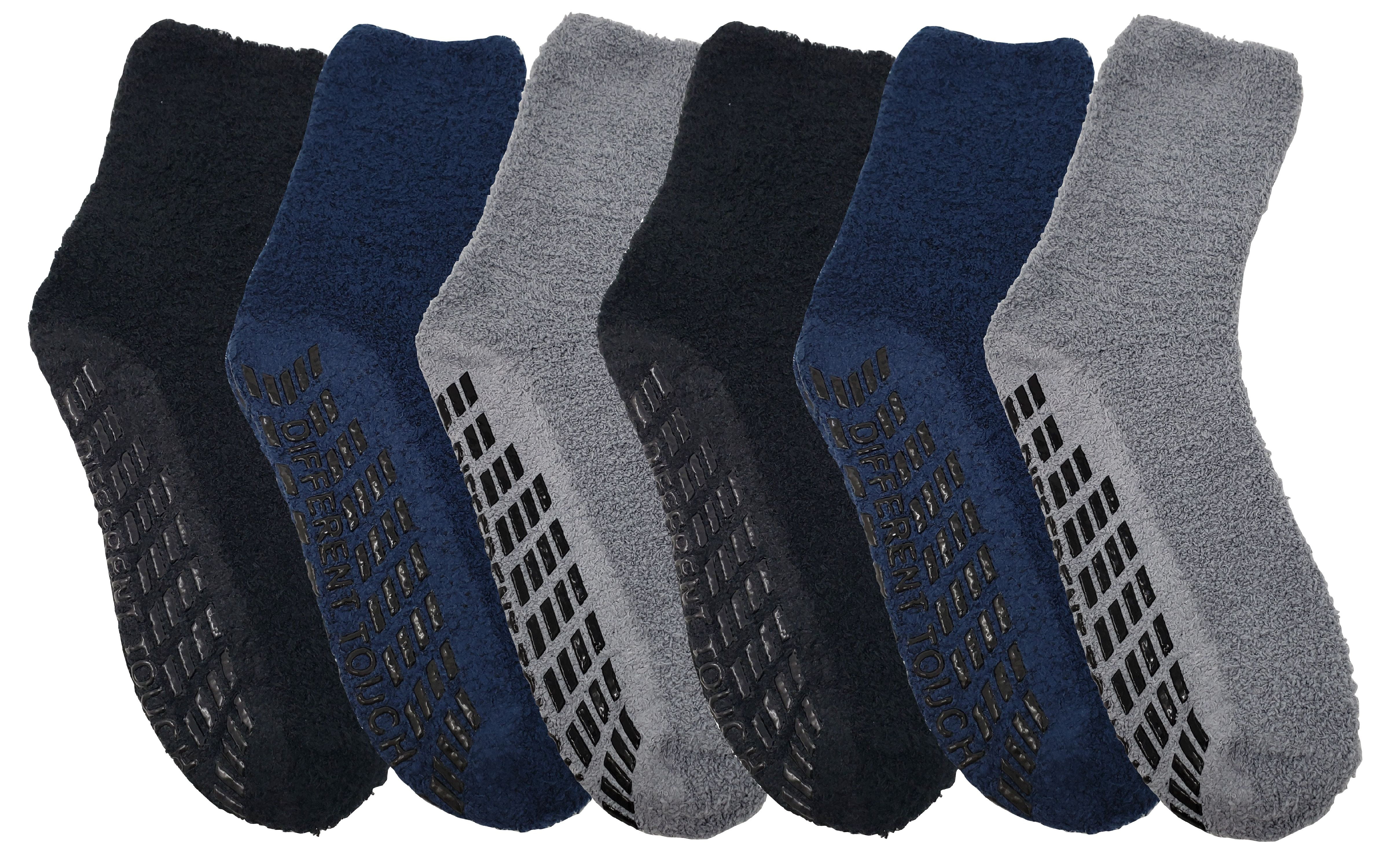 Different Touch - Non Slip Hospital Socks for Men Women Cozy Fuzzy Home ...