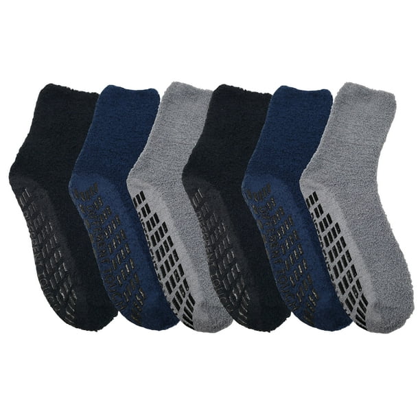 Different Touch - Non Slip Hospital Socks for Men Women Cozy Fuzzy Home ...