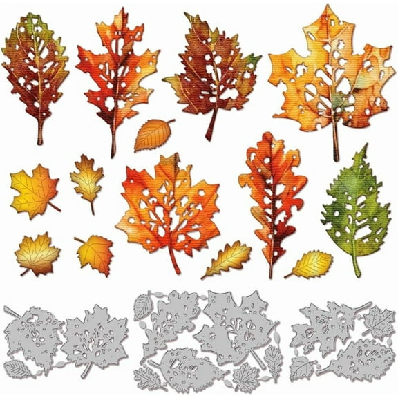 Autumn Broken Leaves Cutting Dies for Card Making Metal Fall Broken Maple Leaves Die Cuts Cutting Dies Templates for Scrapbooking Journal Paper Craft Decor