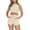 Beige, variant on Idoravan Women Sets Clothing Clearance Summer Suit Solid Color Vest Casual Short Sleeves Cropped Navel Fashion Body Sculpting Women Clothing