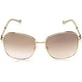 thumbnail image 4 of Jessica Simpson Women's Large Vented Square Metal Sunglasses with Chain Detailed Temple & 100% UV Protection, 65 mm, 4 of 4