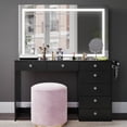 thumbnail image 2 of Boahaus Zoe Vanity Set with LED Mirror, Bluetooth Speakers & Large Storage, Black, 2 of 4