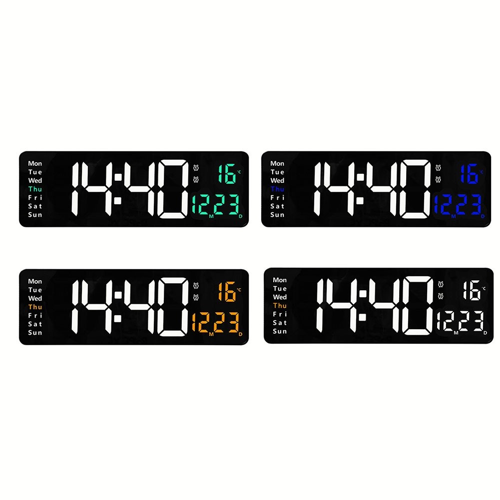 Big Digital Wall Alarm Clock with Calendar Temperature Display Decoration
