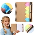 thumbnail image 2 of 1 Pc Sticky Notes Notebooks Colored Page Markers Bundle Set Spiral Notebook Steno Pocket Notepad with Pen, Sticky Notes and Page Marker Index Tabs Flags for Office, 5.7x4.4 Inch, Brown, 2 of 9