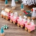 thumbnail image 3 of Shisuyan Christmas Train Desktop Train Four Section Train Table Train Decor Wooden Train Decor Christmas Theme Decor Table Ornament, 3 of 8