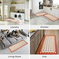 thumbnail image 6 of 2 PCS Farmhouse Kitchen Mats and Rug Set - Vintage Water Absorb Microfiber Kitchen Rug Non Skid Washable for Bathroom Laundry Room 17"x29.5"+17"x47", Orange&Red, 6 of 6
