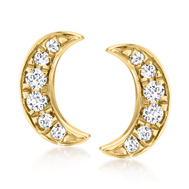 Canaria 0.10 ct. t.w. Diamond Crescent Moon Earrings in 10kt Yellow