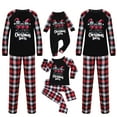 thumbnail image 5 of Odeerbi Christmas Pajamas for Family Holiday Plaid Long Sleeve Family Christmas Pajamas Matching Sets Infant Print Parent-child Suit Two-Piece Sleepwear Xmas Family Matching PJs Set Black, 5 of 5