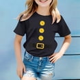 thumbnail image 2 of Chemises Filles Carnaval Enfants Couleur Imprimée Col Rond Manches Courtes T-Shirt Hauts Filles Noir 4 Ans-5 Ans, 2 of 4