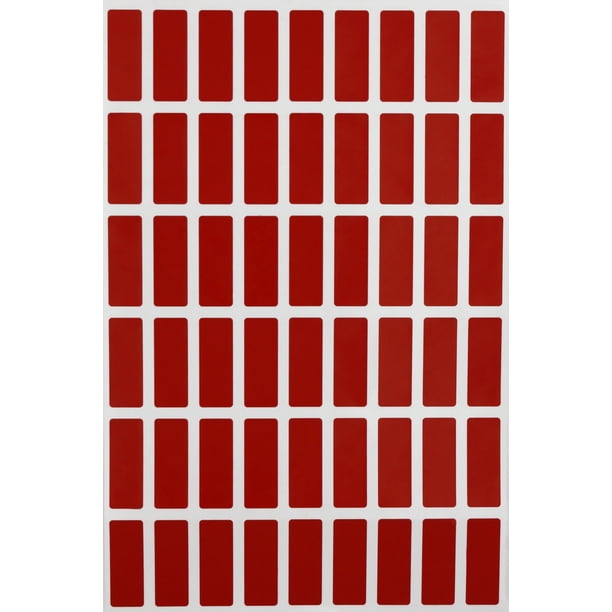 Royal Green Small Rectangular Stickers for Color Coding (1 in x 3/8 in) Cable Labels in Red Velvet 25 mm x 10 mm - 810 Pack