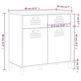 thumbnail image 2 of vidaXL Sideboard Storage Side Cabinet Living Room Furniture Solid Wood Pine, 2 of 9