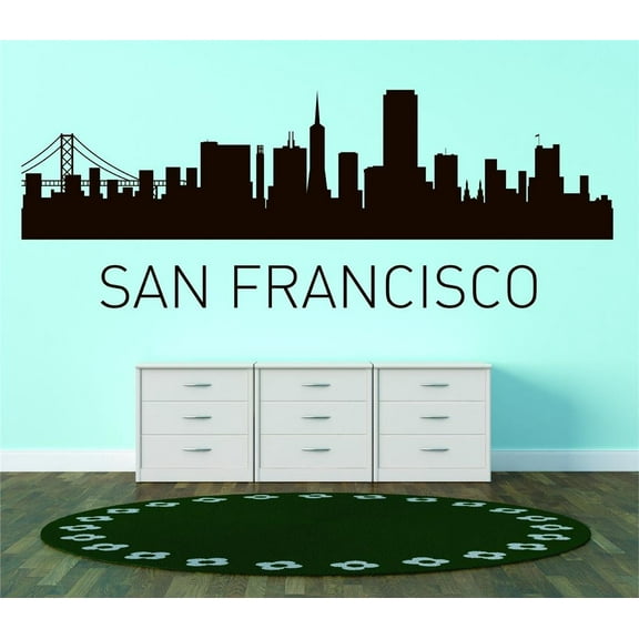 New Wall Ideas San Francisco United States Major City Geographical Map Landmark 20x60
