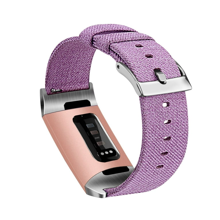 Insten Fabric Watch Band Compatible with Fitbit Charge 3, Charge 3 SE, Charge  4, and Charge 4 SE, Fitness Tracker Replacement Bands for Men and Women,  Lavender