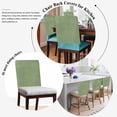 thumbnail image 5 of Vintage Forest Green Chair Back Cover for Dining Room,Farmhouse Retro Solid Color Linen Texture Removable Kitchen Chair Slipcovers,Washable Seat Protector for Restaurant Party Banquet Wedding Décor, 5 of 9