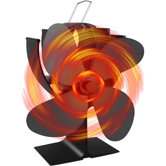 Wood Stove Fan Fireplace 4 Blade Heat Powered Stove Fans for Woods Log Wood Burner Fireplace Eco Friendly Fan for Home
