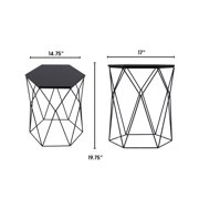 Serta at Home Element Geometric Side Table in Midnight Black
