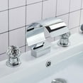 thumbnail image 6 of Widespread Bathroom Basin Faucet Crystal Handle Sink Mixer Tap Chrome Finish, 6 of 11