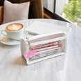 thumbnail image 7 of Double Layer Bow Pencil Pouch, Aesthetic Floral Pencil Case, Large Capacity Transparent PVC Stationery Pouch For Students, Travel Cosmetic Organizer 8.66x3.94in, Pink, 7 of 7