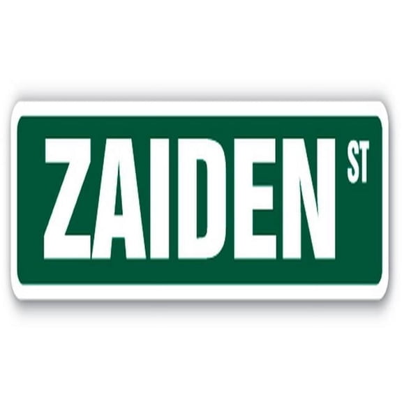 ZAIDEN Street Sign Childrens Name Room Sign | Indoor/Outdoor |  18" Wide