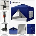 thumbnail image 4 of Ainfox 10x10 Pop up Canopy Tent with One Push Setup and Sidewalls,Instant Outdoor Shade Gazebos with Weighted Sandbags, Navy Blue, 4 of 8