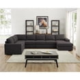 thumbnail image 2 of Bowery Hill Modular Sectional Sofa with Reversible Chaise in Dark Gray Linen, 2 of 9
