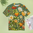 thumbnail image 4 of Nostalgic Vintage Floral Women's Short Sleeve Tops Casual Blouses T Shirt, 4 of 6