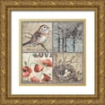 thumbnail image 1 of Phillips, Anita 12x12 Gold Ornate Wood Framed with Double Matting Museum Art Print Titled - Bird 4 Patch III, 1 of 4