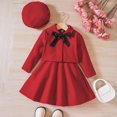 thumbnail image 4 of Gyujnb Little Girls Autumn/Winter Flower Girl Birthday Party Graduation Casual Dress+Cape+Hat,Outfits for Girls,Size:XL, 4 of 7