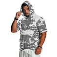 thumbnail image 2 of UDAUDU Camo Shitr for Men with Hood Breathable Lightweight Short Sleeve Hoodies Pullover Athletic Fall Trendy Sweatshirt Gray L, 2 of 9