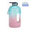 Portable Sports Water Bottle 1 Gallon 3.78L Large Sports Drinking Water Bottle, Green & Pink
