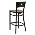 thumbnail image 5 of BizChair 2 Pk. Black Circle Back Metal Restaurant Barstool - Cherry Wood Seat, 5 of 8