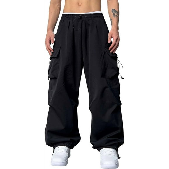 Men's Baggy Cargo Pants 2025 Trendy Casual Parachute Pant for Men Loose Fit Harem Joggers with Pockets for Streetwear