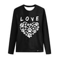 thumbnail image 4 of Women's Graphic Long Sleeve Tops Funny Print Crew Neck Casual Loose Sweatshirts Valentine Day Tee Gift to Ladies(Black,L), 4 of 5