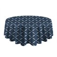 thumbnail image 5 of Navy Blue and White Geometric Pattern Round Tablecloth 60"x60",Wrinkle Wipeable Table Cloth for Kitchen Dining Room Picnic Patio Party, 5 of 6