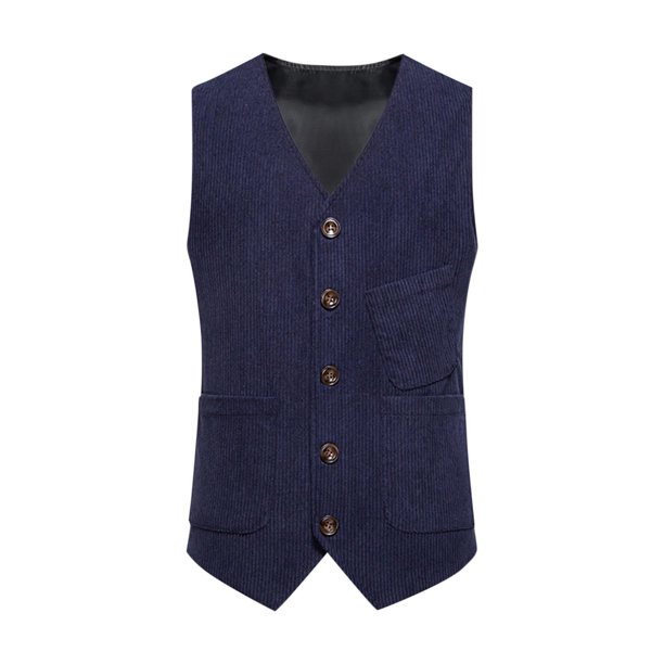 Mens Botón de la Camisa de la Moda Sólida Impresión Retro con Bolsillos, Tanques sin Mangas Blusa Poliéster