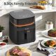 thumbnail image 2 of Larinest Air Fryer 5.3Qt, Airfryer para comidas rápidas y fáciles, freidora de aire compacta con cesta antiadherente, apta para lavavajillas, apto para 3-5 personas, apagado automático, negro, 2 of 5