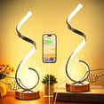 thumbnail image 1 of BESKETIE Lampe de Table LED Moderne en Spirale, Ensemble de 2, Lampe de Table 10 W à Commande Tactile avec Ports de Recharge USB, 3 Modes de Couleur à Intensité Réglable pour Table de Chevet et Bureau, 1 of 8