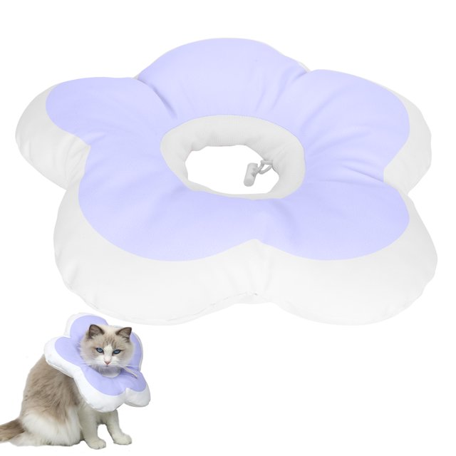Collier Anti-Licking Imperméable pour Chat, Collier Elizabeth de Récupération pour Animal en Forme de Fleur avec Bande de Cou Ajustable pour Diverses Variétés de Chats, Parfait pour les Séances Photo et les Fêtes