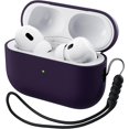 thumbnail image 1 of Yanonmyfd Funda Silicona para AirPods Pro 2 (2022/2023), Estuche de Silicona Líquida para AirPods Pro 2.ª con Cordón, LED Frontal Visible y Compatible con USB-L/USB-C - Negro,Noche Violeta, 1 of 27