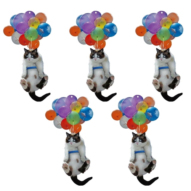 Cute Funny Cat Car Hanging Ornament with Colorful -Balloon Hanging Decor